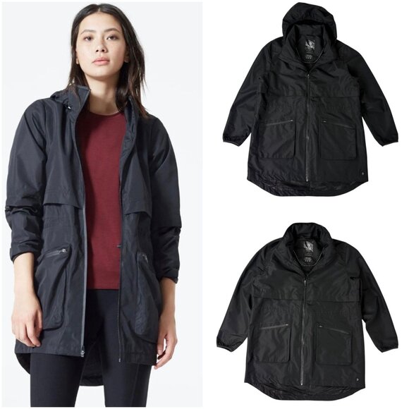 MPG Sport Black Windbreaker Jacket Women’s XL Hooded - Picture 1 of 16